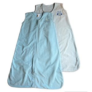 Two XL fleece sleep sacks, light blue
